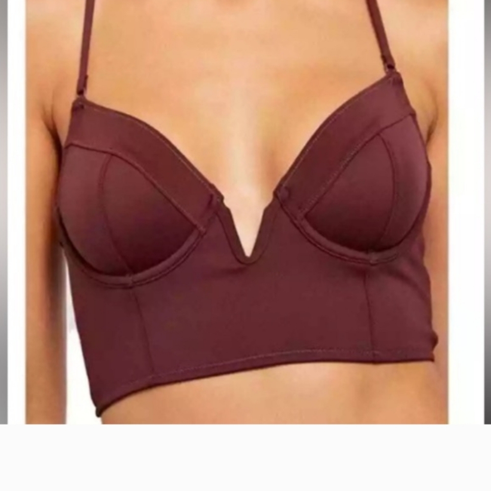 [Intimately free people] Brianna Longline Underwire Bra - Crimson - S - Picture 2 of 9